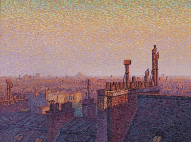 Gustave Cariot - Les toits de Paris, coucher de soleil